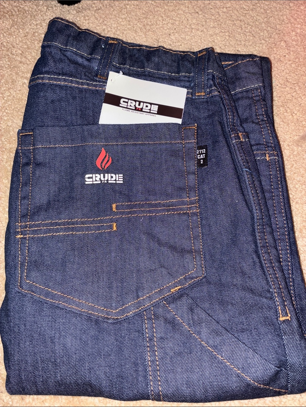 RUDE Men's Indigo Blue Relaxed Fit Jeans with Contrast Stitching